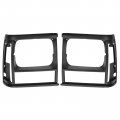 1a Auto Headlight Bezel Black Pair Set For 1991-1996 Jeep Cherokee 1991-1992 Comanche 