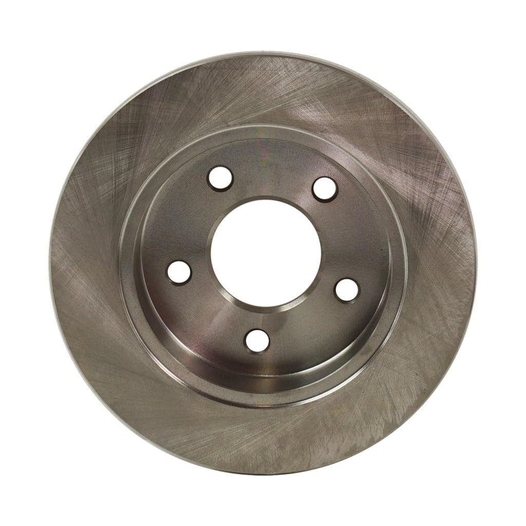 Ford Mustang 1994-2004 Brake Disc Rear Driver Or Passenger Side Single Piece Cast Iron Natural Solid Plain Surface 5 Lugs