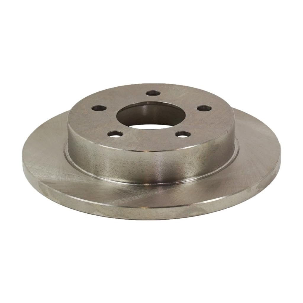Ford Mustang 1994-2004 Brake Disc Rear Driver Or Passenger Side Single Piece Cast Iron Natural Solid Plain Surface 5 Lugs