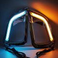 Aramox Daytime Running Lamp 2pcs 12v Led Light Two Color With Turn Signal Fit For Nissan Navara Np300 15-18