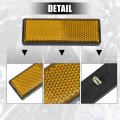 X Autohaux Front Lower Fork Reflector Sticker Rear Saddlebag Reflective Cover Universal Yellow With Screw 2 Pcs