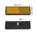 X Autohaux Front Lower Fork Reflector Sticker Rear Saddlebag Reflective Cover Universal Yellow With Screw 2 Pcs