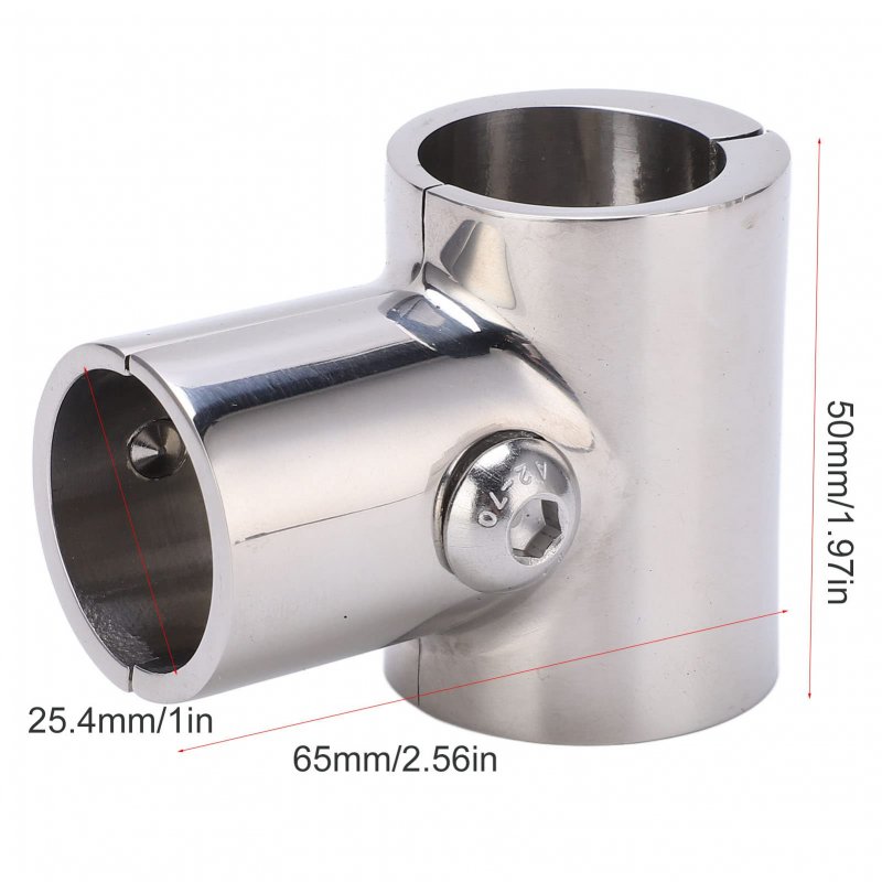 Boat Hand Rail Fittingrail 90a Tee T Tube Pipe Connector 1in 25 4mm Id Separable Stainless Steel Hand Accessories
