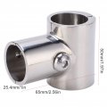 Boat Hand Rail Fittingrail 90a Tee T Tube Pipe Connector 1in 25 4mm Id Separable Stainless Steel Hand Accessories