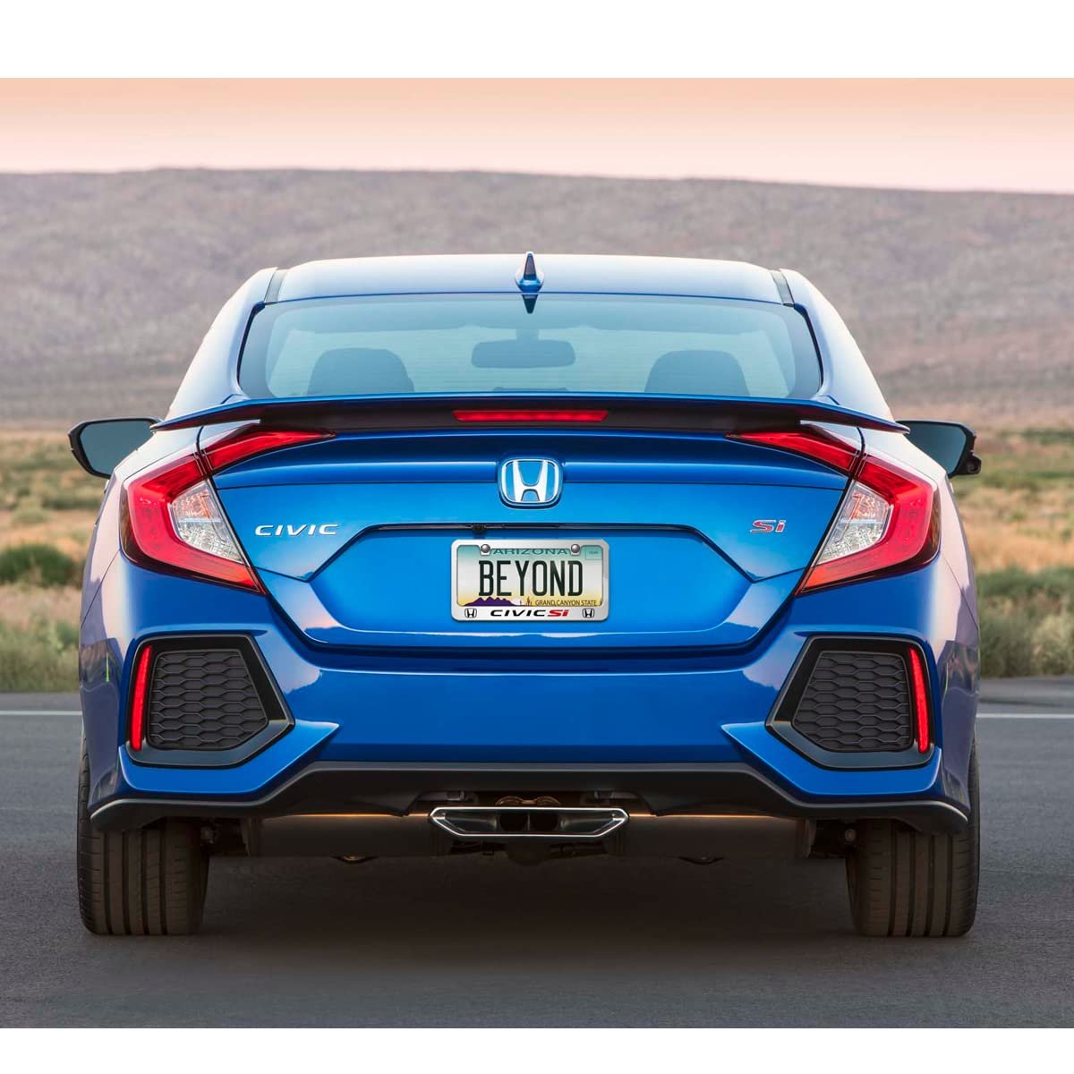 Honda Civic Si Dual Logo 3d Embossed Letters On Mirror Chrome Metal License Plate Frame