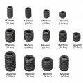 Hex Socket Set Grub Screws M3 M4 M5 M6 Metric Carbon Steel Flat Point Assortment Kit With 4 Wrenches 1set