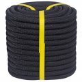 Double Braid Polyester Arborist Rope -1 2 Inch X 50 Feet High Strength Rigging For Tree Work Camping Sailing Towing Black 