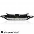 Chrome Upper Bumper Grille Grill For Honda Fit 2015 2016 2017 Replace 71120t5ra10 Gloss Black