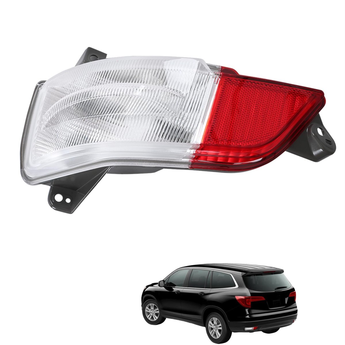 Reverse Light Replacement For 2016 2017 2018 Pilot Left Side Rear Back Up Lamp Halogen Red And Clear Housing Part Number