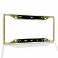 Fastasticdeals Metal Insert License Plate Frame Airman Wings Weatherproof Car Accessories Gold 4 Holes Solid 