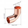 Uxcell 3 8-inch 9 53mm Id 90 Degree Copper Elbow Short-turn Pipe Fitting Connector With Two Cups For Sweat Connection 5pcs