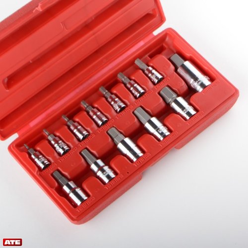 13 Pc Hex Bit Socket Set -crv- Sae