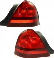 Evan-fischer Tail Light Lens And Housing For 2003-2011 Mercury Grand Marquis Halogen Red Set Of 2 Passenger Driver Side 