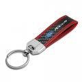 Ipick Image Made For Ford Focus Real Carbon Fiber Strap With Red Leather Stitching Edge Key Chain