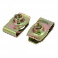 Uxcell 20pcs Spring Steel Speed Fastener Extruded U Nut Brass Tone For M8 Screw