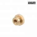 Uxcell Knurled Thumb Nuts 10pcs M3 X D10mm H8mm Brass Nut With Collar High Head Blind Hole For 3d Printer Parts