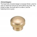 Uxcell Knurled Thumb Nuts 10pcs M3 X D10mm H8mm Brass Nut With Collar High Head Blind Hole For 3d Printer Parts