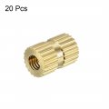 Uxcell Knurled Insert Nuts 20pcs M3 X 8mm Length 5 4mm Od Female Thread Brass Threaded Embedment Nut For 3d Printer