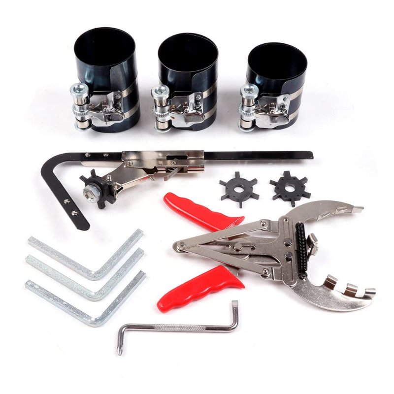 Universal Piston Ring Expander Compressor And Cleaning Tool Kit With Storage Case For Automotive Engine Motors