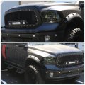 Compatible With Dodge Ram Smoked Amber Corner Quad Headlight Dual Row Led Chrome 3rd Brake Light 4th Gen Ds Dj D2