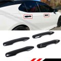 Set Of 4pc Painted Gloss Black Door Handle Cover Trim Overlay Cap Compatible For 2018-2022 Toyota Camry All Models With 2 Smart 