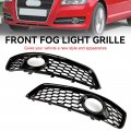 Topteng Honeycomb Bumper Front Fog Light Grill Grille Cover Fit For Audi A3 8p 2009-2013