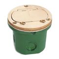 Flush Mounted Round Floor Box 812-dfb-lr With Dual Flip Lid Power Brass Finish Cast Iron 15 Amp Receptacle And 0 5 In 75 
