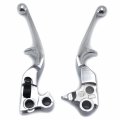 Httmt- Chrome Skull Brake Clutch Levers Compatible With 96-2007 H-d Touring Road King Flhr Ultra