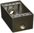 36014 1 Gang Weatherproof Electrical Box With 3 Outlets Bronze Powder Coated Nylon Compact Style Lugs And Closure Plugs 4 5 In 