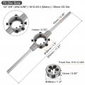 Uxcell Die Stock Handle Wrench Set 9 16-12 Unc Round And 38mm Holder Fits 1 2 -5 8 Unc Unf Metric M12-m14 Od Dies For Bolt