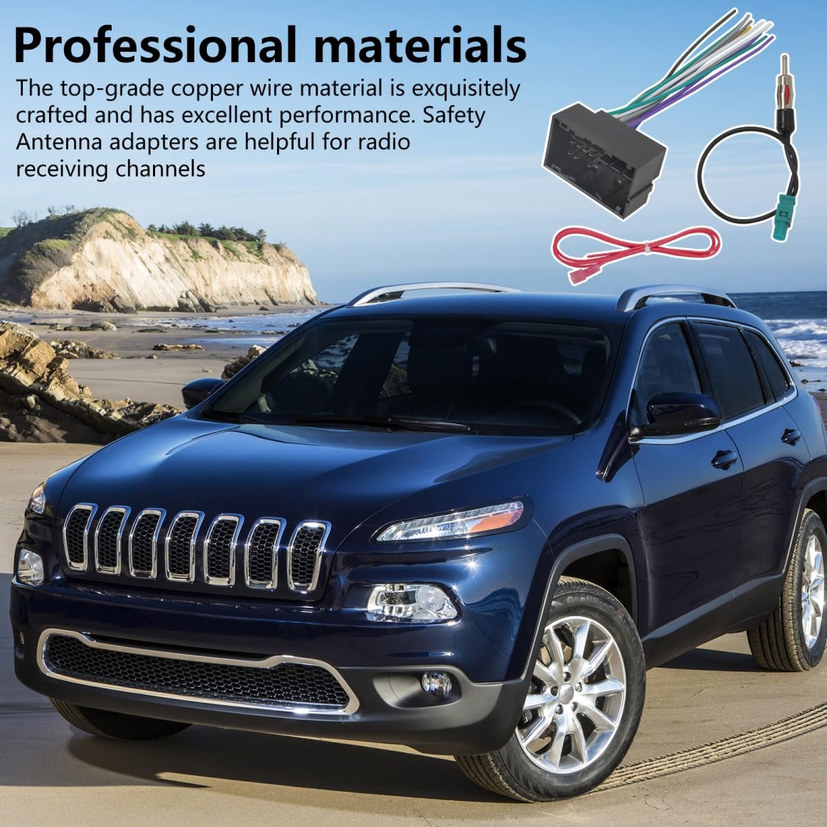 Stereo Wiring Harness Antenna Adapter For Dodge Challenger 2015-2017