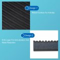 Uxcell 8pcs Ribbed Anti-vibration Isolation Rubber Pads 6 Length X 7 8 Thick Square Anti Vibration With Eva Center Layer For