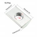 Uxcell Half Round Roll-in Nut M8 Threaded For 4040 Series Aluminum Extrusions Profile Pack Of 15