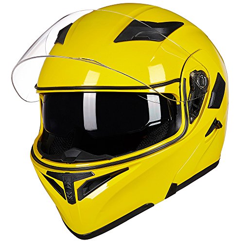 Ilm Motorcycle Dual Visor Flip Up Modular Full Face Helmet Dot With 6