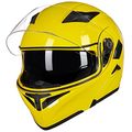 Motorcycle Dual Visor Flip Up Modular Full Face Helmet Dot Model Ilm-902 Yellow Small Anti Scratch Fog Wide View For Street 