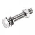 Uxcell M8 X 40mm Hex Head Screws Bolts Nuts Flat Lock Washers Kits 304 Stainless Steel Fully Thread Hexagon 4 Sets