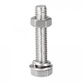 Uxcell M8 X 40mm Hex Head Screws Bolts Nuts Flat Lock Washers Kits 304 Stainless Steel Fully Thread Hexagon 4 Sets