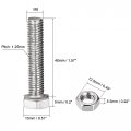 Uxcell M8 X 40mm Hex Head Screws Bolts Nuts Flat Lock Washers Kits 304 Stainless Steel Fully Thread Hexagon 4 Sets