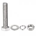 Uxcell M8 X 40mm Hex Head Screws Bolts Nuts Flat Lock Washers Kits 304 Stainless Steel Fully Thread Hexagon 4 Sets