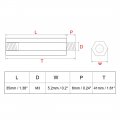 Uxcell 30pcs M3 35 6mm Female Male Thread Brass Hex Standoff Spacer Screws Pcb Pillar