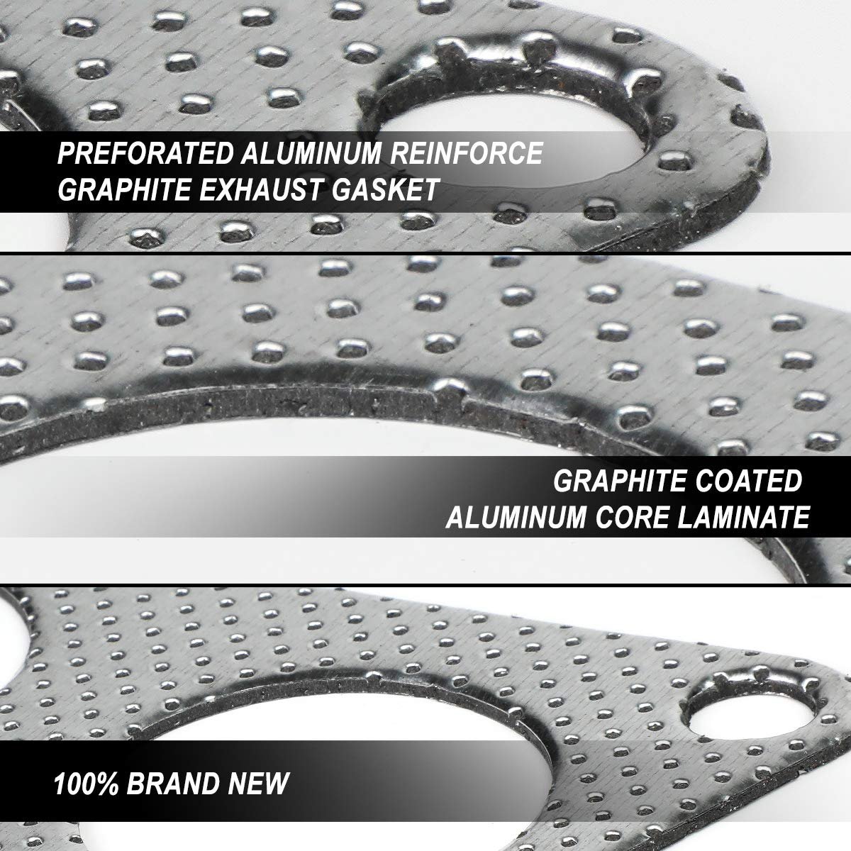 Auto Dynasty Aluminum Exhaust Manifold Header Gasket Set For 90-01 Acura Integra Honda Civic Si Crv Del Sol