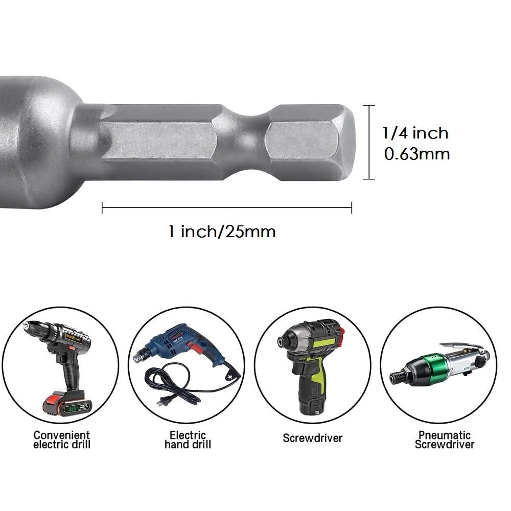 5 Pieces 10mm Nut Driver Bits 1 4 In Hex Shank Magnetic Socket Metric Impact Drill Bit 65mm Length Chrome Vanadium Steel