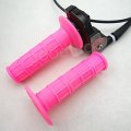 Turn Quick Action Throttle Pink Hand Grips Cable For Pit Dirt Bike Quad