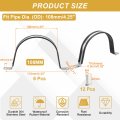 6pcs 108mm 4-1 4 Cable Clamp 304 Stainless Steel Rubber Coated Cushion Insulated Clamps U Holder Pipe Strap With M4x20mm Screws