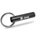 Jeep Willys Star Logo Carbon Fiber Tube Keychain Black Real 3k And Leather Strap 2 13 In X 0 5 Model E3