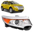 Right Headlight Assembly For 2011 2014d Edge Passenger Side Halogen Lamp With Bulb Clear Lens Chrome Housing Replacement For 