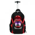 Melotough Wheeled Rolling Tool Bag Heavy Duty Backpack Organizer For Electrician Carpenter Hvac Welder Red 