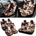 Pointodoor Tribal Ethnic Aztec Brown Cow Print Car Seat Covers 11pcs Boho Interior Accessories For Women Universal Bucket