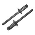 200pcs 3 16 In X 8 Aluminum Blind Rivets Dome Head Long Split With Steel Mandrel For Metal Furniture And Automotive Black 