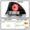 Acanii For 2001 2002 2003 2004 2005 Lexus Is300 Black Led Tail Lights Brake Lamps Replacement Driver Passenger Side